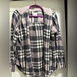 American Eagle hooded flannel